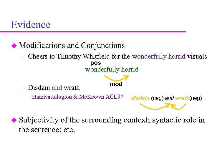 Evidence Modifications and Conjunctions – Cheers to Timothy Whitfield for the wonderfully horrid visuals