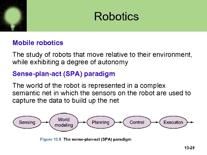 Robotics Mobile robotics The study of robots that move relative to their environment, while