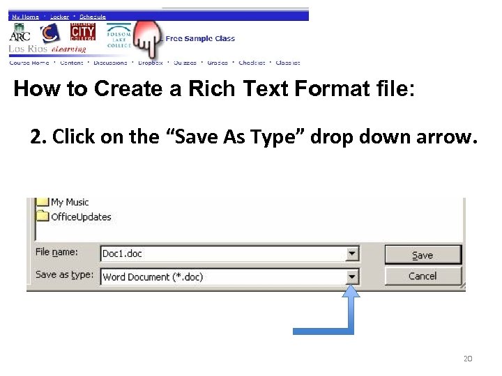 How to Create a Rich Text Format file: 2. Click on the “Save As
