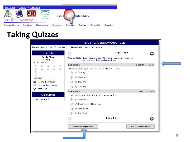 Taking Quizzes 23 