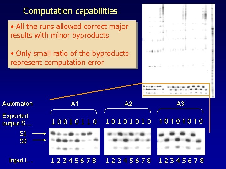 Computation capabilities • All the runs allowed correct major results with minor byproducts •