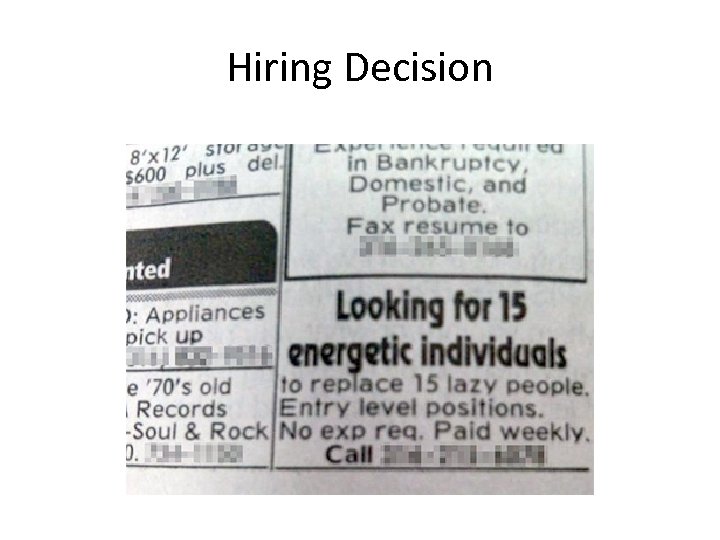 Hiring Decision 