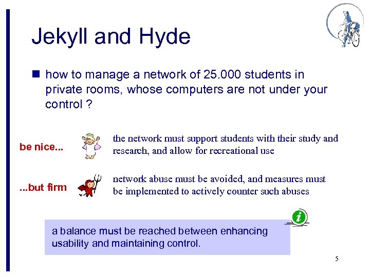 Jekyll and Hyde n how to manage a network of 25. 000 students in