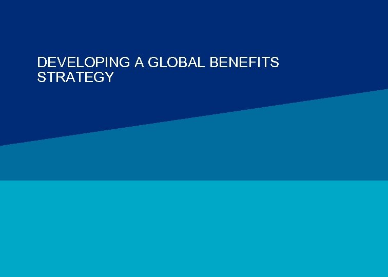 DEVELOPING A GLOBAL BENEFITS STRATEGY MERCER 