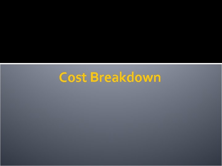Cost Breakdown 