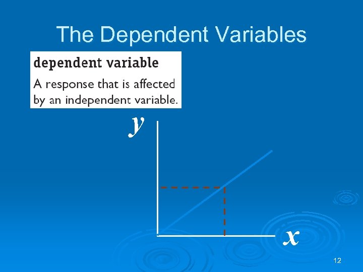 The Dependent Variables y x 12 