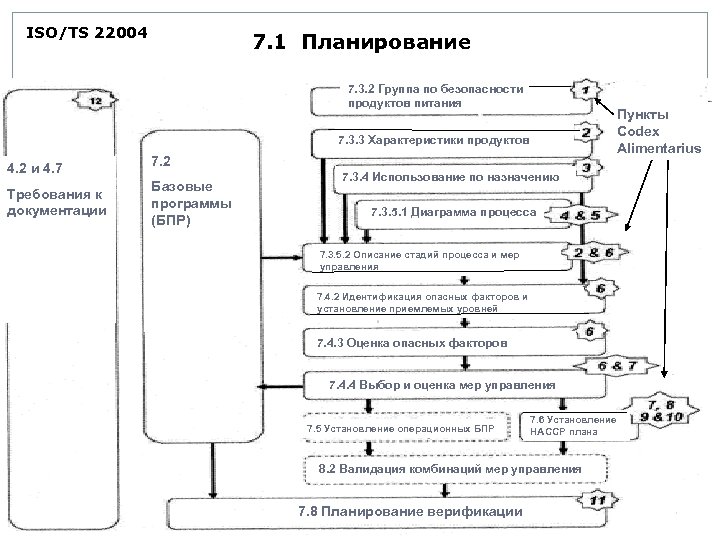 ISO/TS 22004 7. 1 Планирование 7. 3. 2 Группа по безопасности 46 продуктов питания