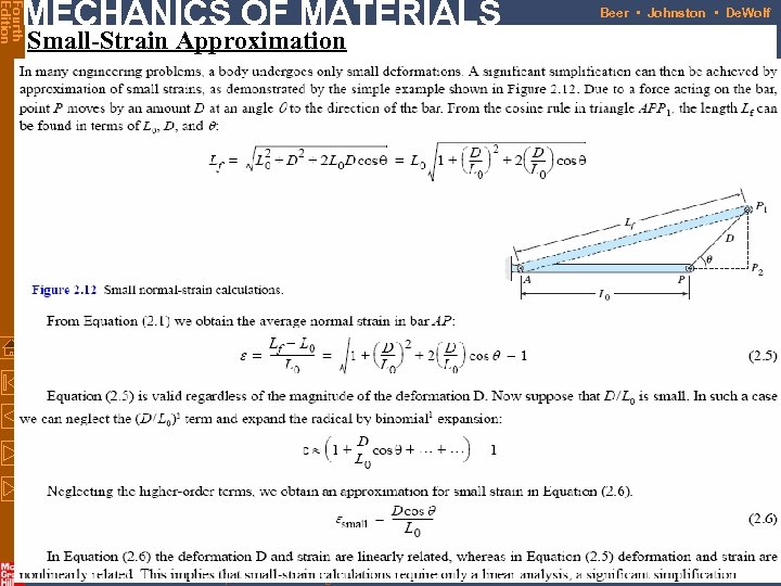 Fourth Edition MECHANICS OF MATERIALS Small-Strain Approximation © 2006 The Mc. Graw-Hill Companies, Inc.