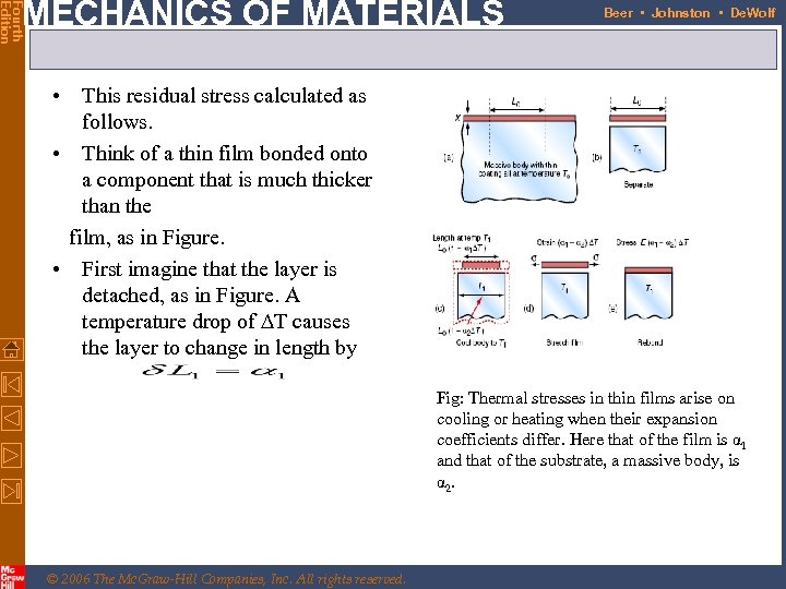 Fourth Edition MECHANICS OF MATERIALS Beer • Johnston • De. Wolf • This residual