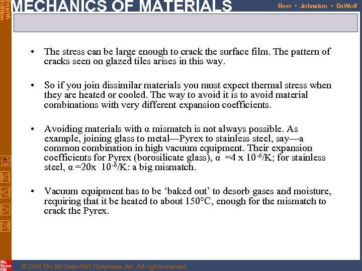 Fourth Edition MECHANICS OF MATERIALS Beer • Johnston • De. Wolf • The stress