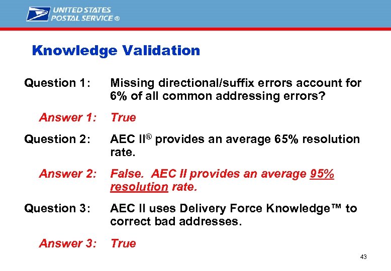 Knowledge Validation Question 1: Answer 1: Question 2: Answer 2: Question 3: Answer 3:
