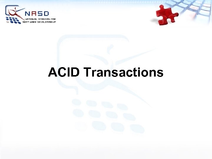 ACID Transactions 