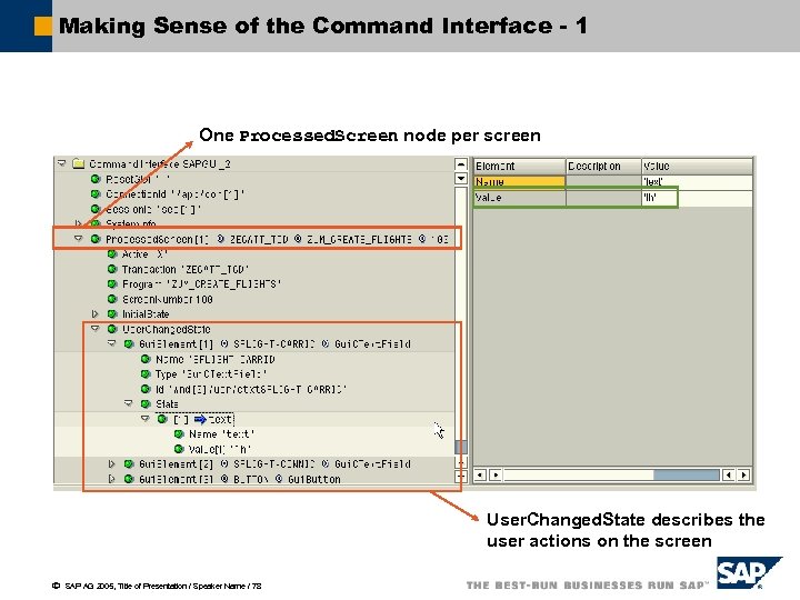 Making Sense of the Command Interface - 1 One Processed. Screen node per screen