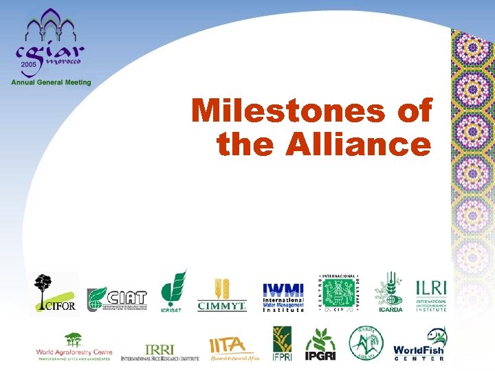Milestones of the Alliance 