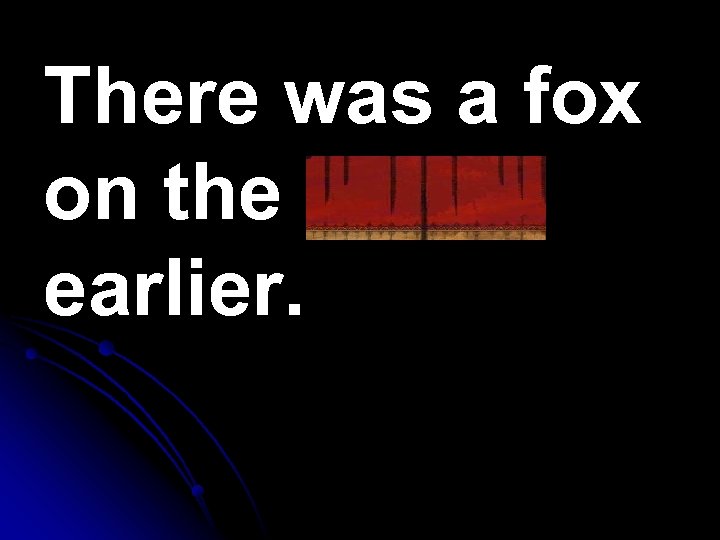 There was a fox on the prowl earlier. 