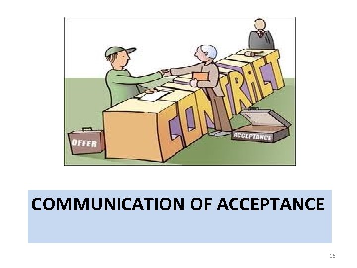 COMMUNICATION OF ACCEPTANCE 25 