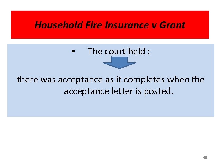 Household Fire Insurance v Grant • The court held : there was acceptance as