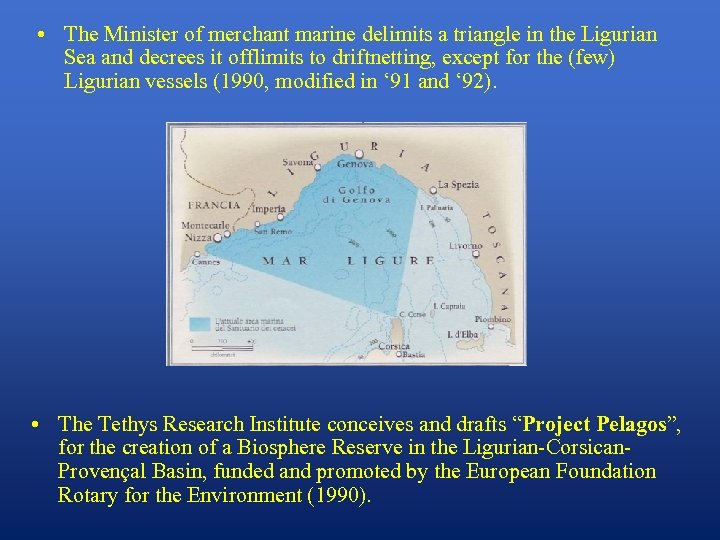  • The Minister of merchant marine delimits a triangle in the Ligurian Sea