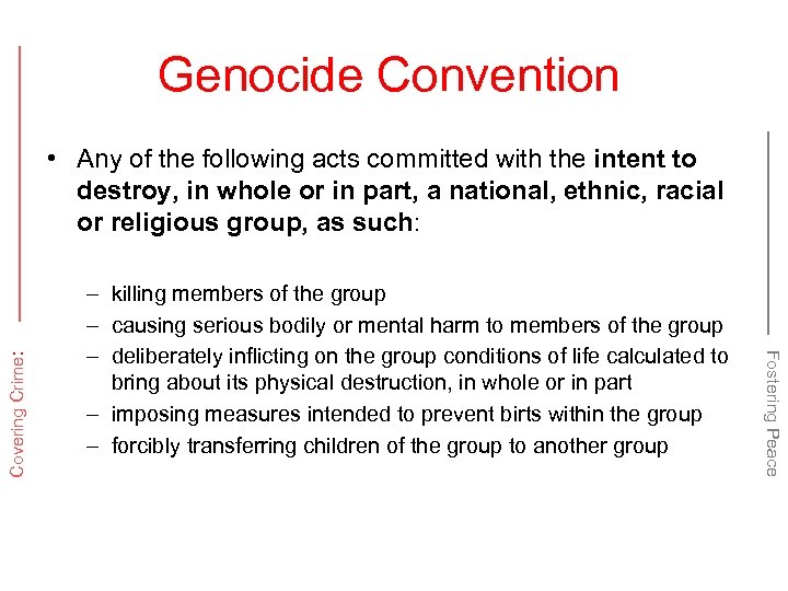 Genocide Convention – killing members of the group – causing serious bodily or mental