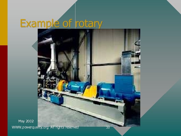 Example of rotary May 2002 WWW. powerquality. org All rights reserved 30 