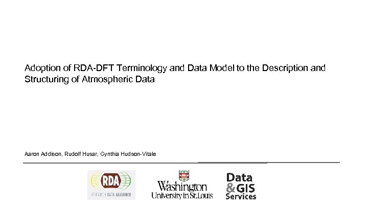 Adoption of RDA-DFT Terminology and Data Model to the Description and Structuring of Atmospheric