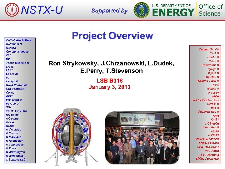 NSTX-U Coll of Wm & Mary Columbia U Comp. X General Atomics FIU INL