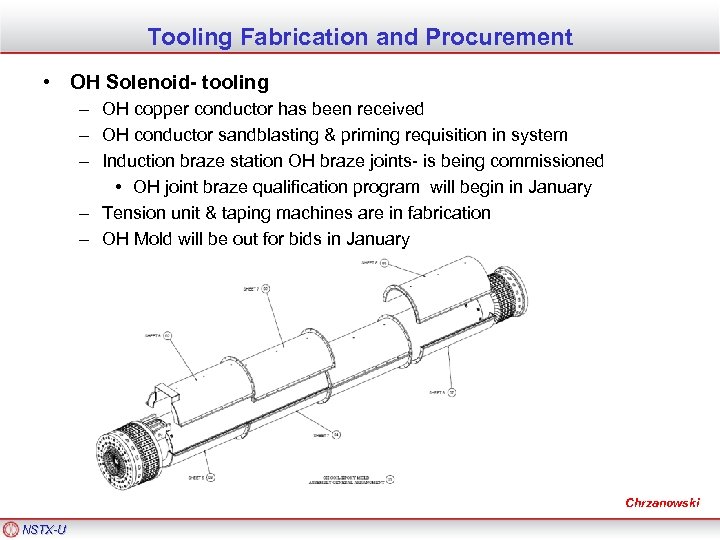 Tooling Fabrication and Procurement • OH Solenoid- tooling – OH copper conductor has been