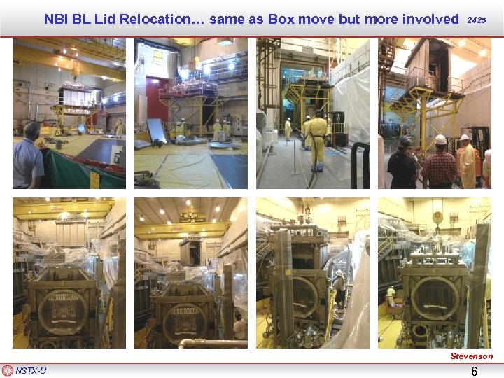 NBI BL Lid Relocation… same as Box move but more involved 2425 Stevenson NSTX-U