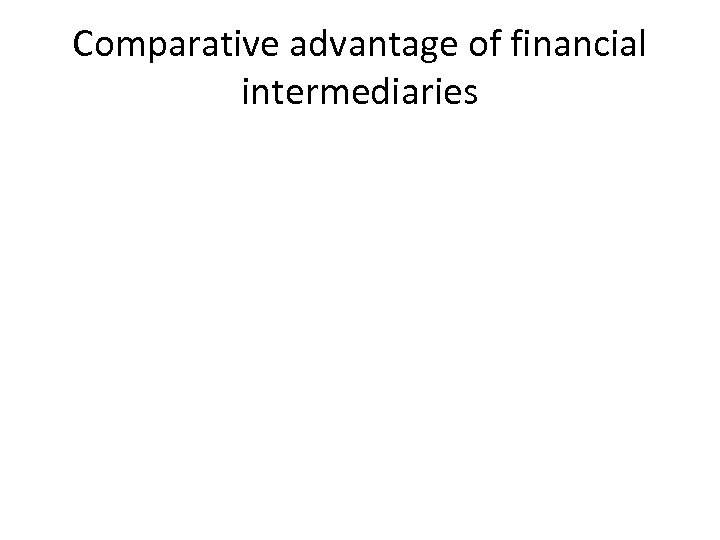 Comparative advantage of financial intermediaries 