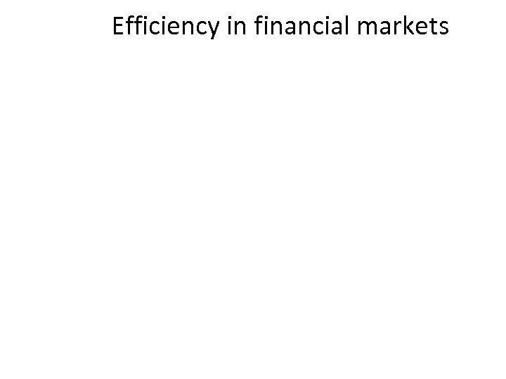 Efficiency in financial markets 