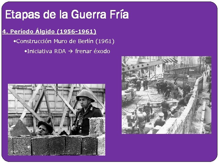 Etapas de la Guerra Fría 4. Período Álgido (1956 -1961) • Construcción Muro de