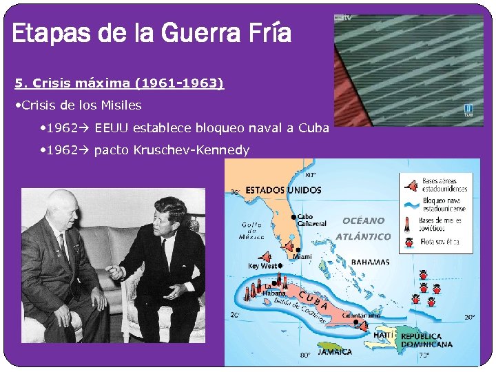 Etapas de la Guerra Fría 5. Crisis máxima (1961 -1963) • Crisis de los