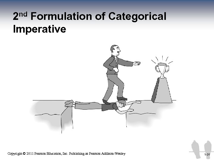 2 nd Formulation of Categorical Imperative 1 -31 Copyright © 2011 Pearson Education, Inc.