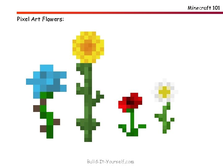 Pixel Art Grid Minecraft Flowers Rectangle Circle