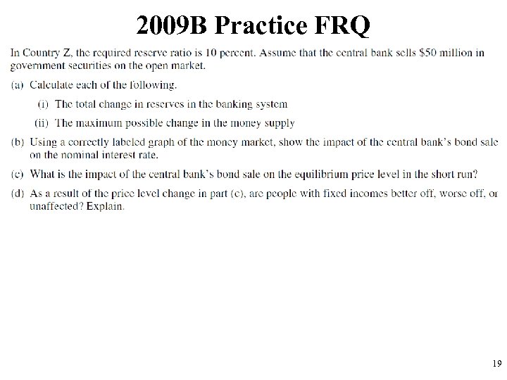 2009 B Practice FRQ 19 