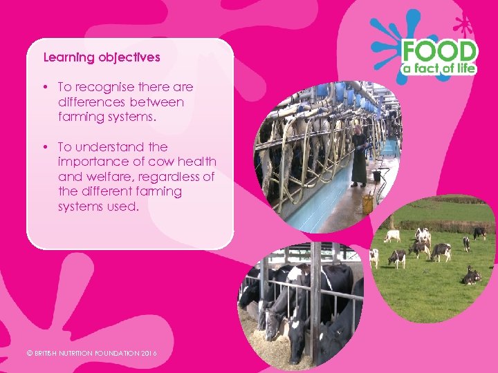 Learning objectives • To recognise there are differences between farming systems. • To understand