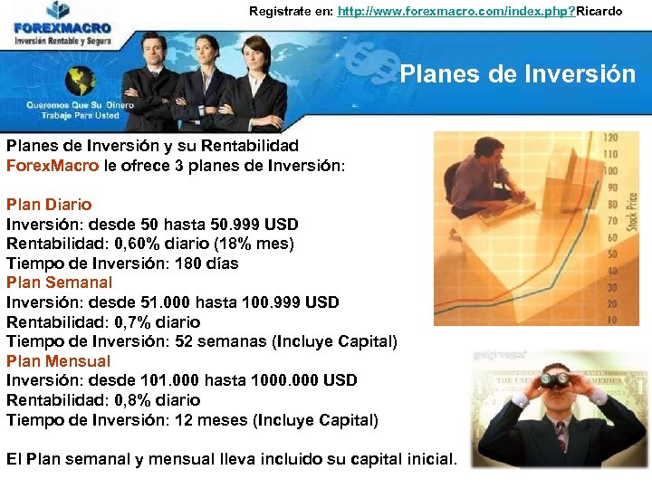 Regístrate en: http: //www. forexmacro. com/index. php? Ricardo Planes de Inversión y su Rentabilidad