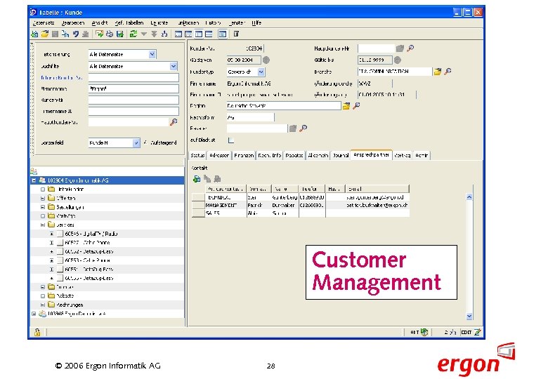 Customer Management © 2006 Ergon Informatik AG 28 