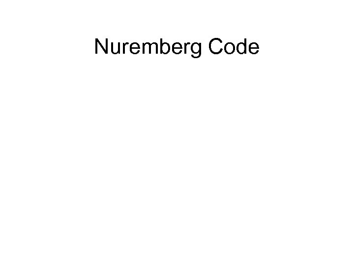 Nuremberg Code 