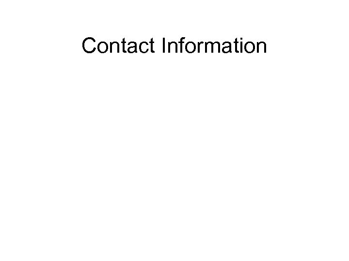 Contact Information 