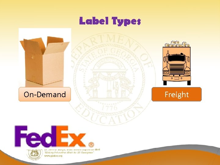 Label Types On-Demand Freight 