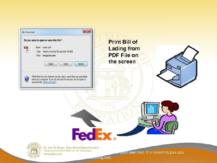 Print Bill of Lading from PDF File on the screen This is an example