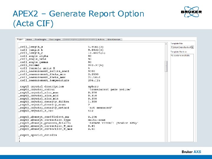 APEX 2 – Generate Report Option (Acta CIF) 