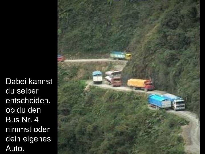 Dabei kannst du selber entscheiden, ob du den Bus Nr. 4 nimmst oder dein