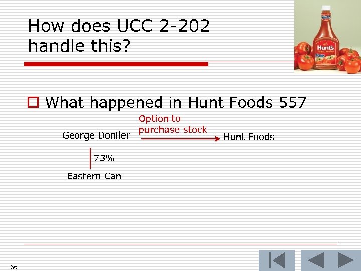 How does UCC 2 -202 handle this? o What happened in Hunt Foods 557
