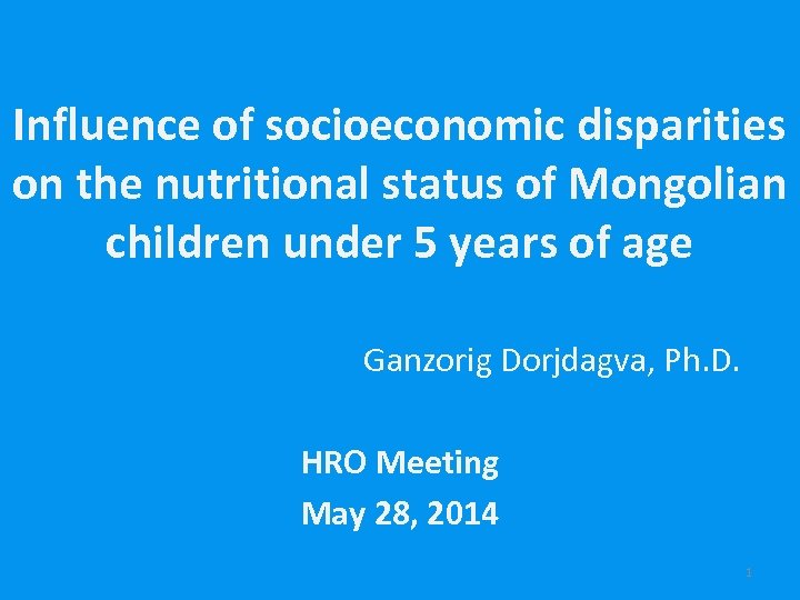 Influence of socioeconomic disparities on the nutritional status of Mongolian children under 5 years