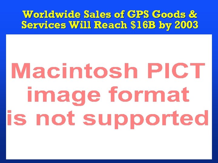 Worldwide Sales of GPS Goods & Services Will Reach $16 B by 2003 