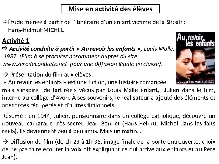 Mise en activité des élèves ðÉtude menée à partir de l’itinéraire d’un enfant victime