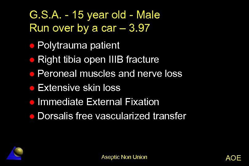 G. S. A. - 15 year old - Male Run over by a car