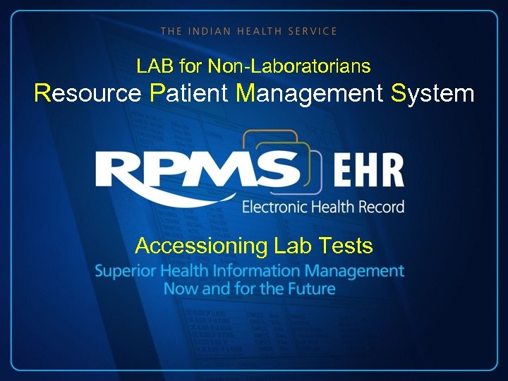 LAB for Non-Laboratorians Resource Patient Management System Accessioning Lab Tests 